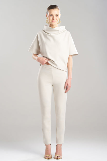 Techno Crepe Side Zip Ankle Pants Pearl