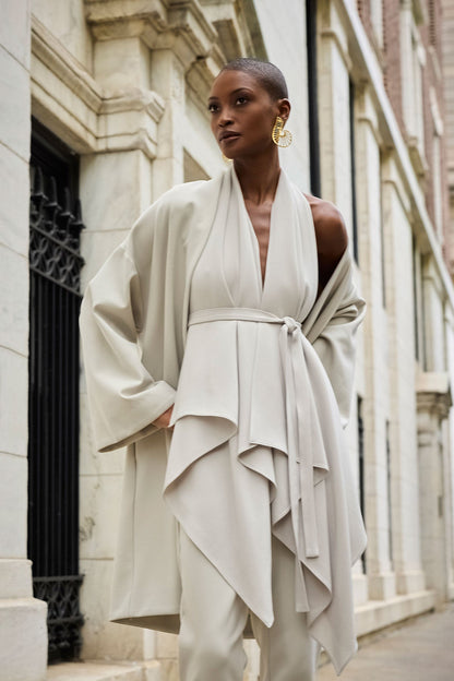Techno Crepe Side Zip Ankle Pants Pearl