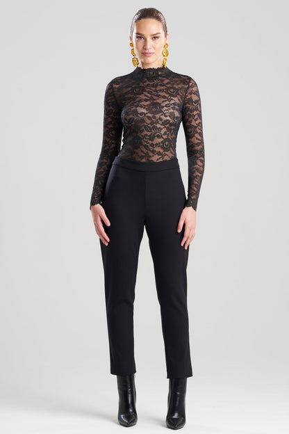 Techno Crepe Side Zip Ankle Pants Black