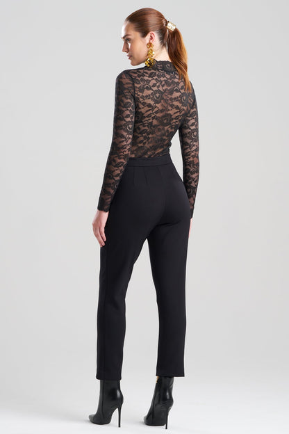 Techno Crepe Side Zip Ankle Pants Black