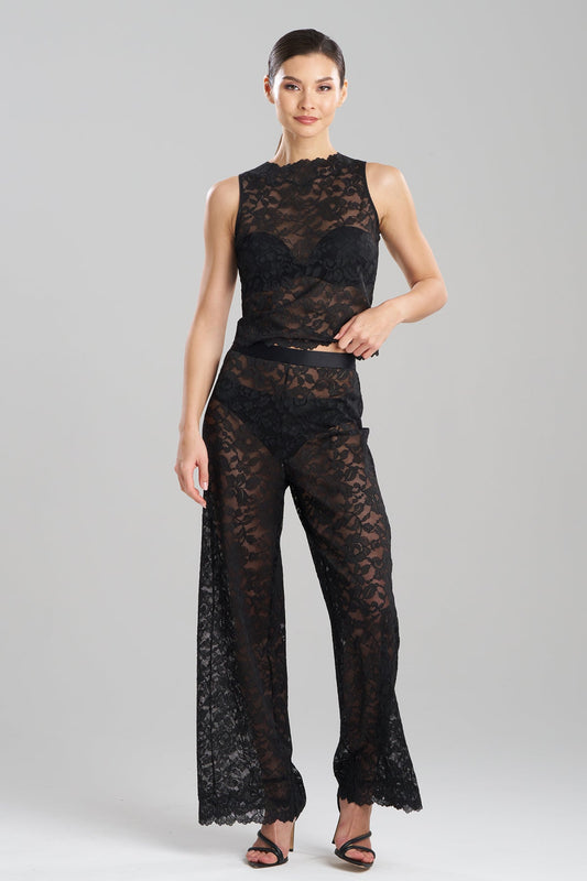 Peony Allover Lace Pants Black