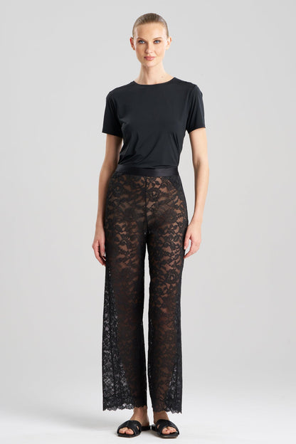 Peony Allover Lace Pants Black