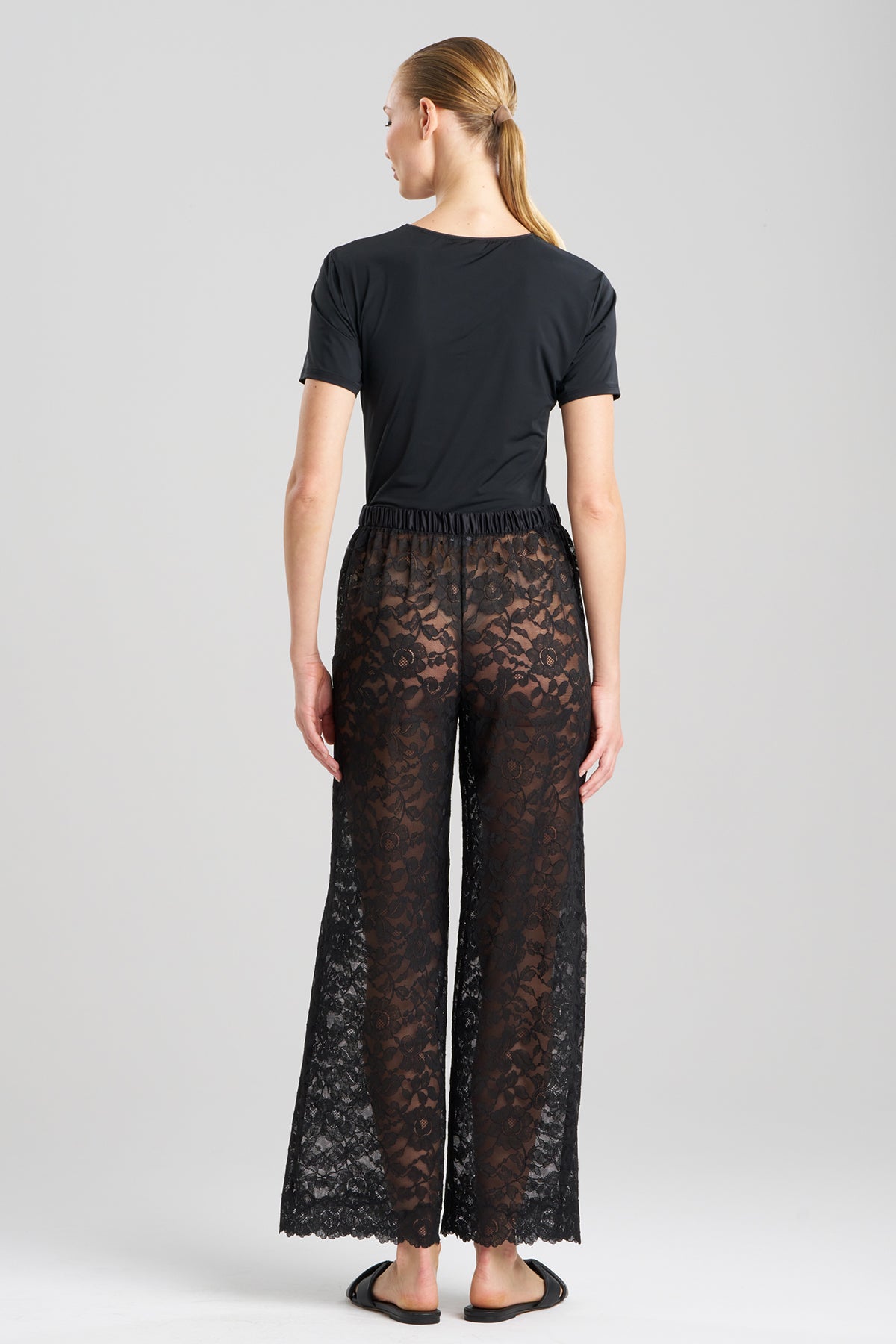 Peony Allover Lace Pants Black