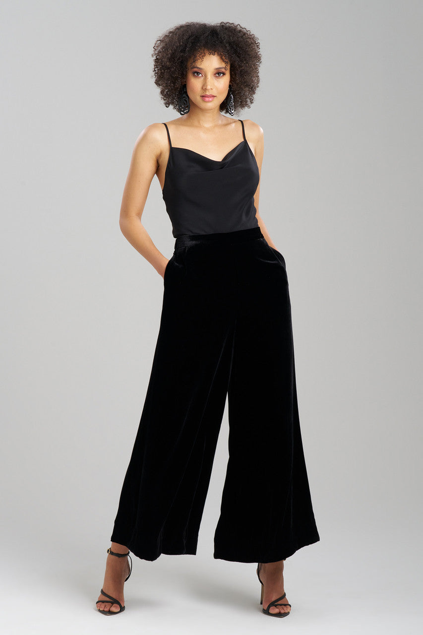 Buy Couture Velvet Silk Palazzo Pants in Black Online Black