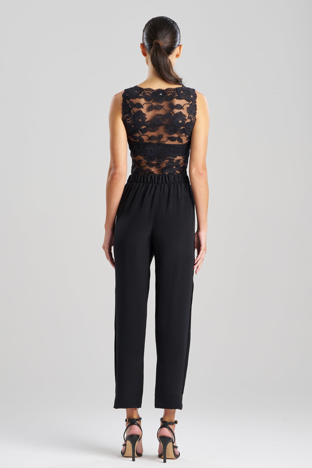 Buy Silk Crepe Tapered Pants in Black Online Black