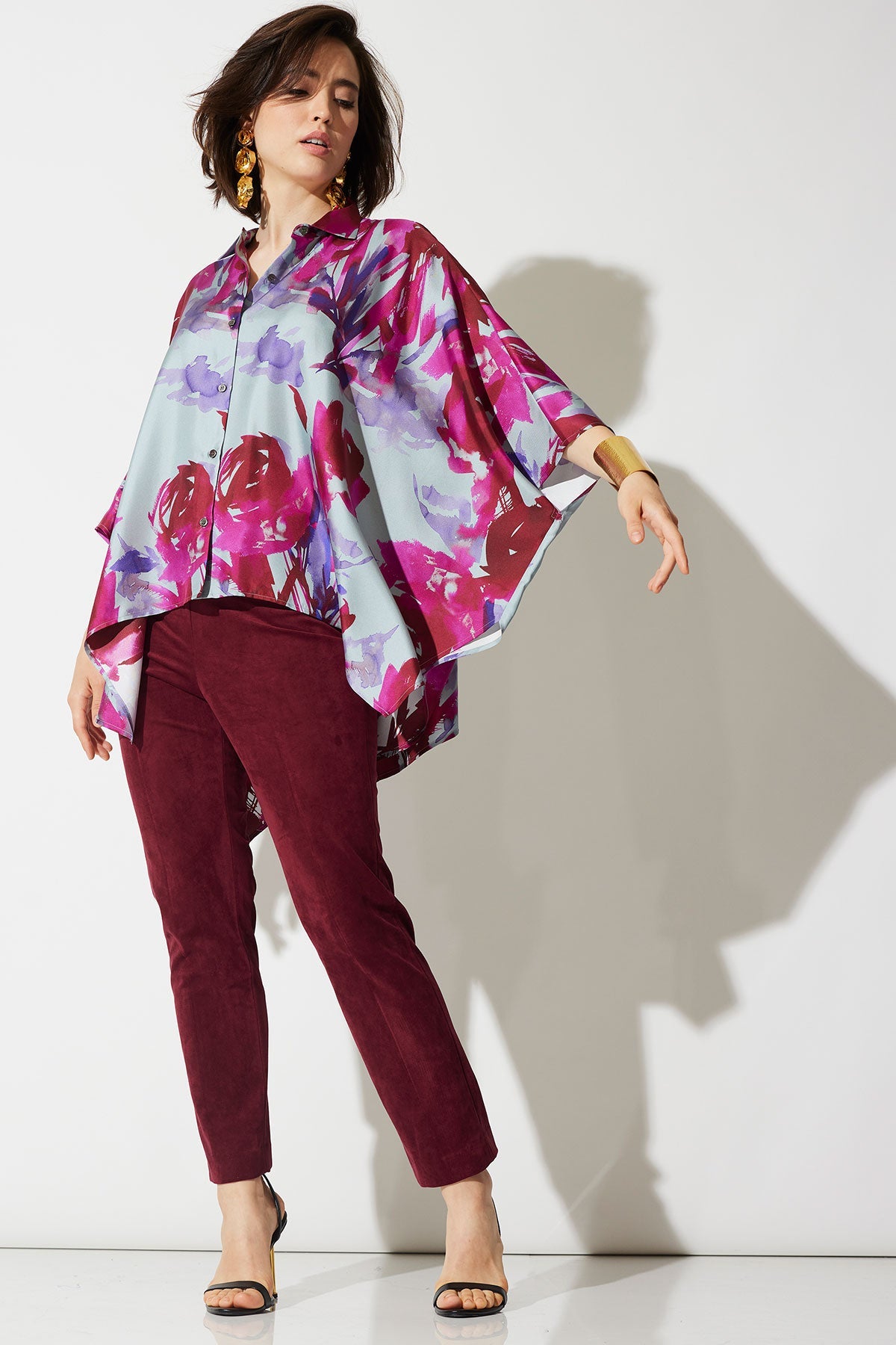 Vegan Luxe Suede Side Zip Ankle Pants Ruby