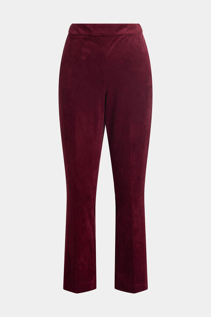 Vegan Luxe Suede Side Zip Ankle Pants Ruby