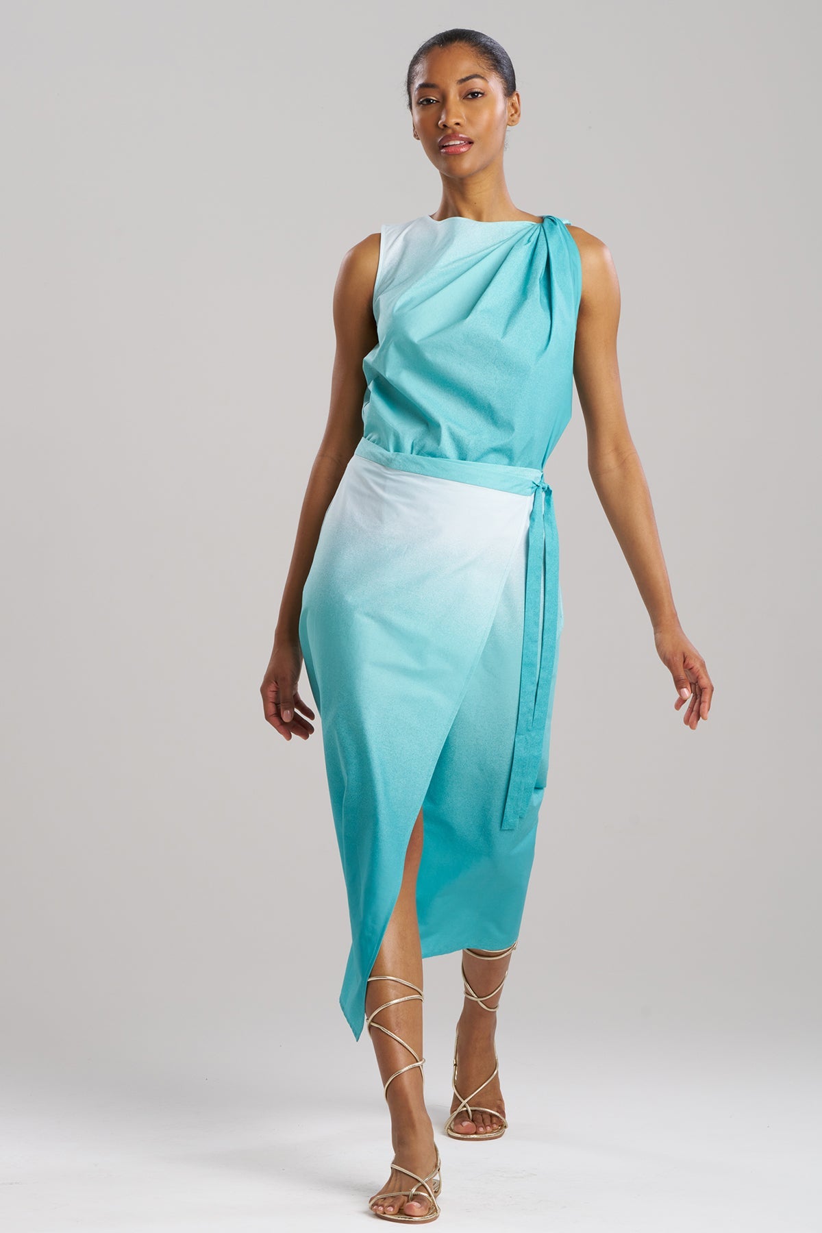 Akari Cotton Wrap Skirt Mizu Blue