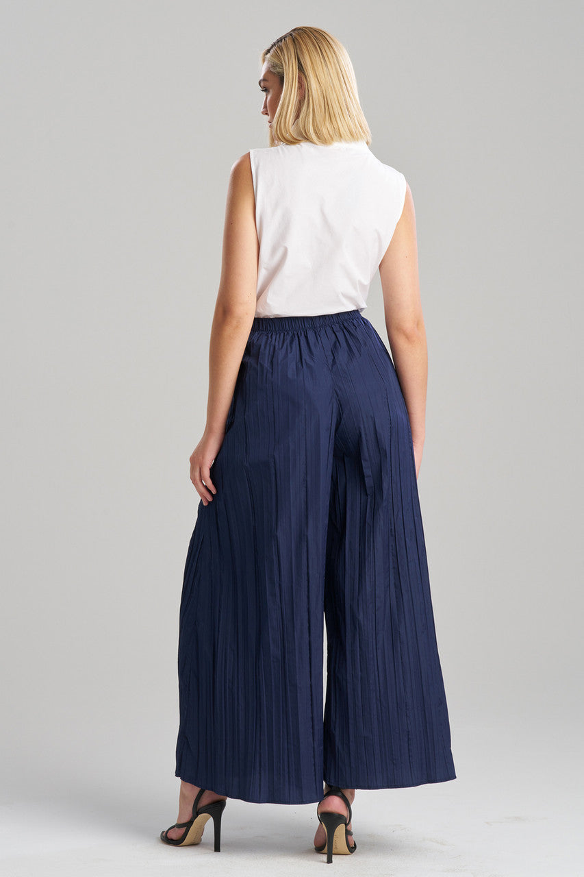 Buy Taffeta Plisse Pants in Midnight Navy Online Midnight Navy