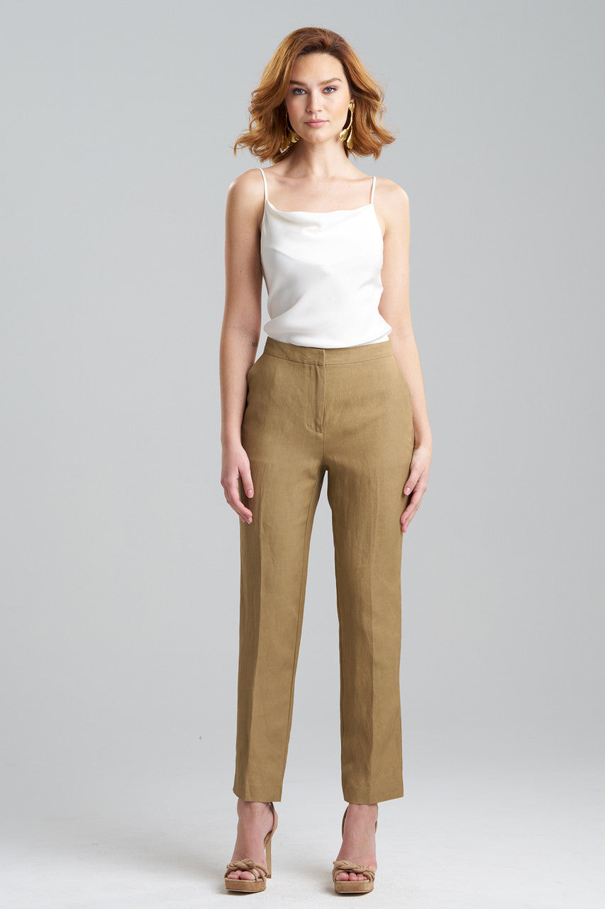 Buy Linen Slim Pants in Chai Online Chai