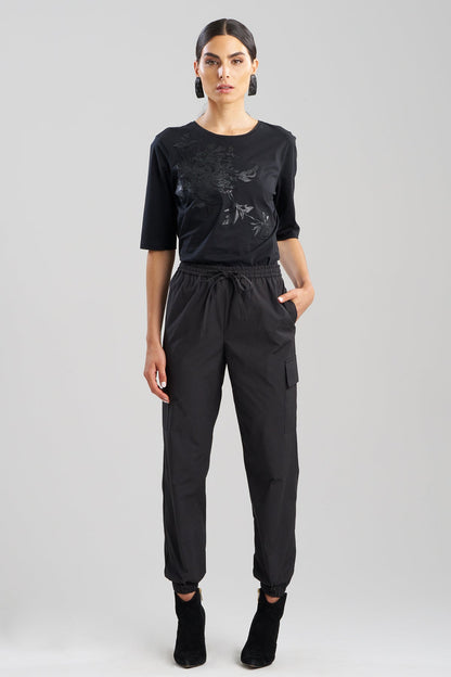 Buy Tech Cotton Taffeta Cargo Joggers online Black