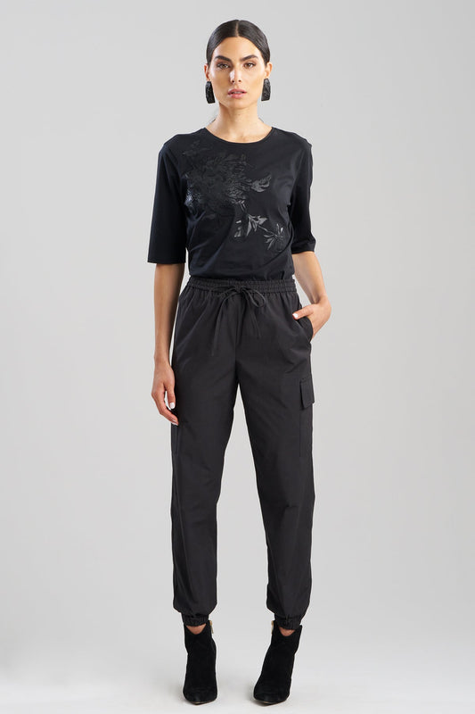 Buy Tech Cotton Taffeta Cargo Joggers online Black