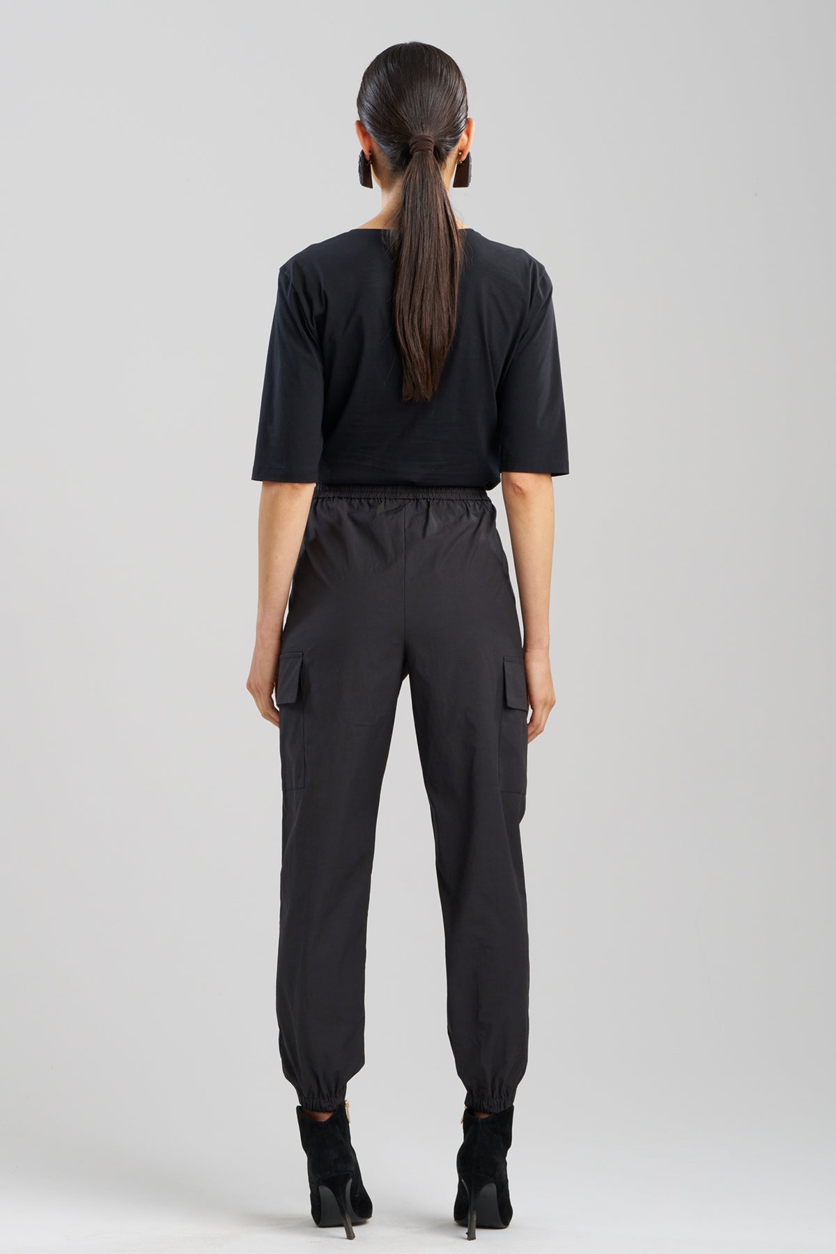 Buy Tech Cotton Taffeta Cargo Joggers online Black