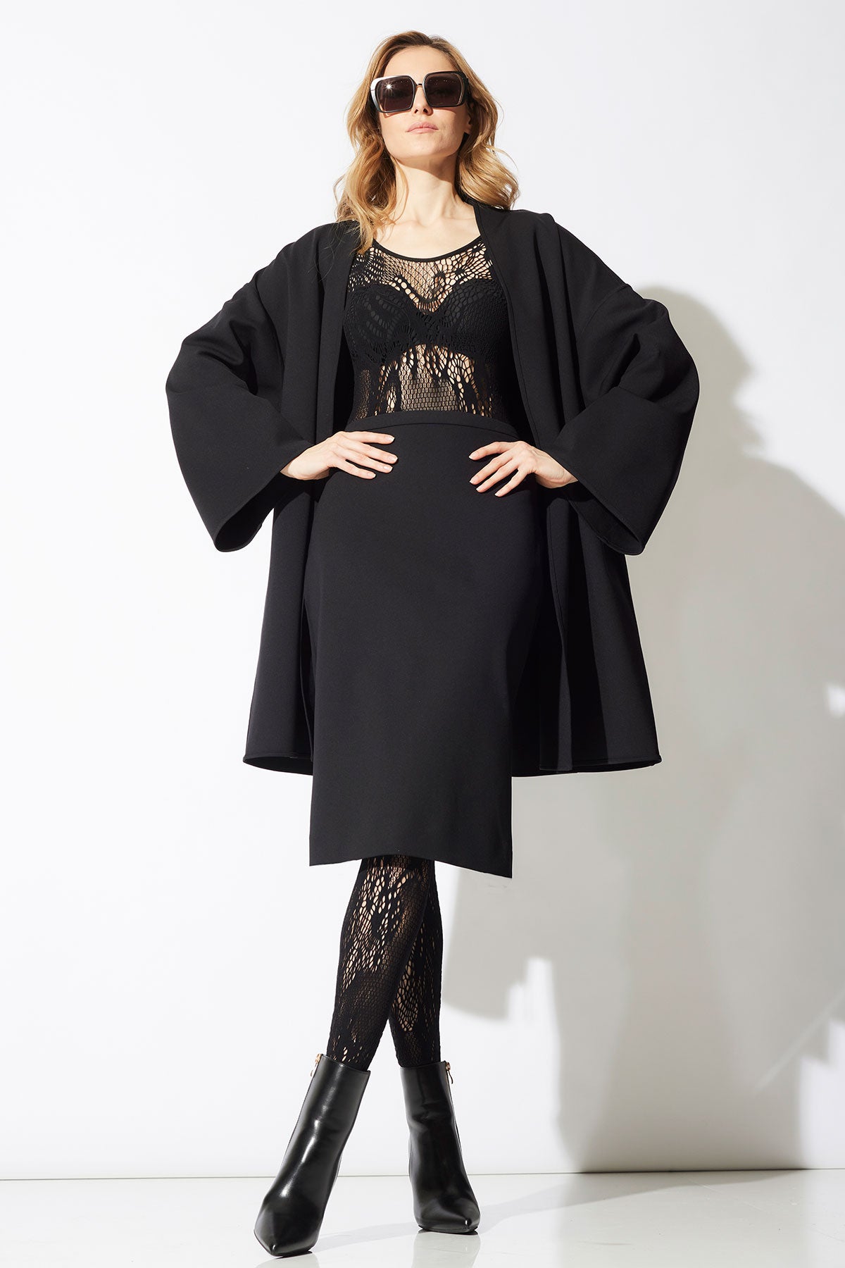 Techno Crepe Pencil Skirt Black
