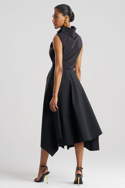 Taffeta Origami Maxi Skirt Black
