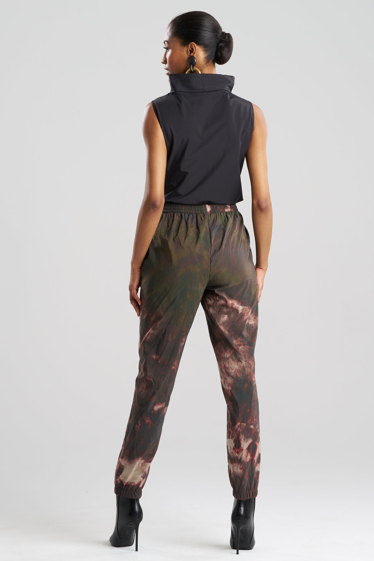 Niji Tie Dye Taffeta Joggers Green