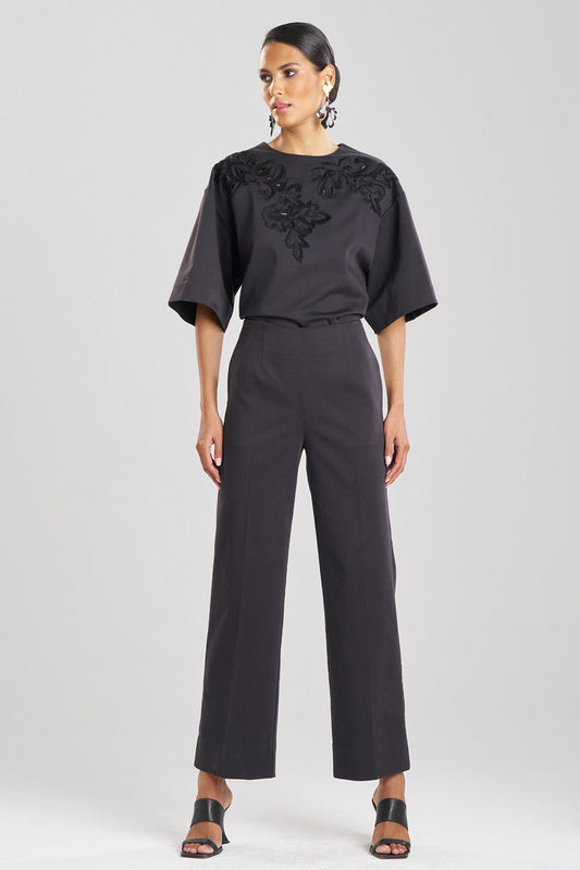 Buy Cotton Chino Straight Leg Pants in Black Online Black