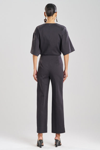 Buy Cotton Chino Straight Leg Pants in Black Online Black