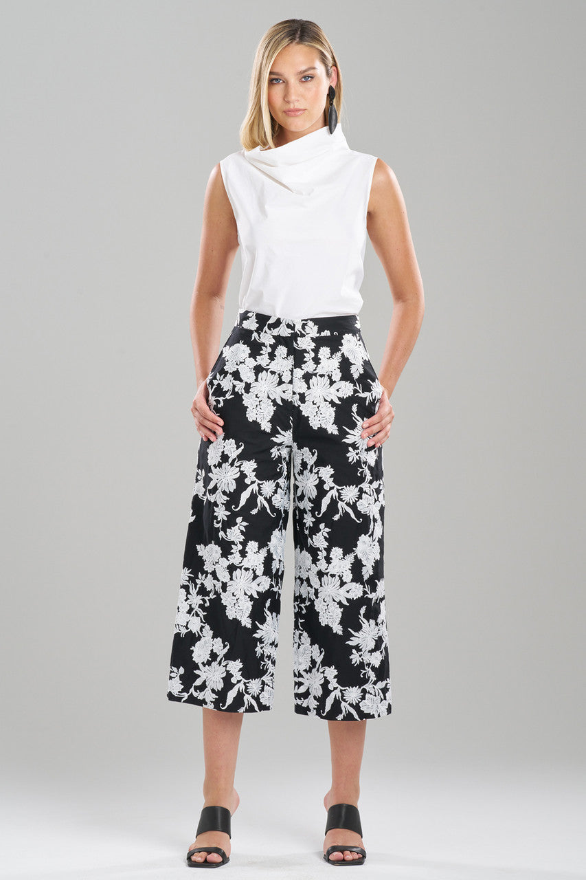 Buy Tangier Embroidered Cotton Pants in Black/White Online Black/White