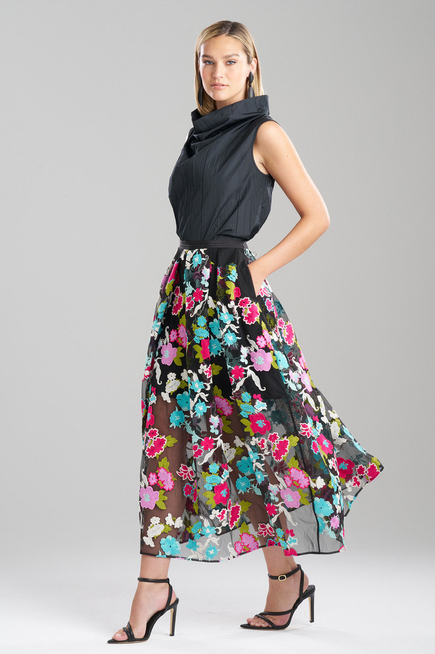 Buy Tangier Embroidered Tulle Maxi Skirt in Black Multi Online Black Multi