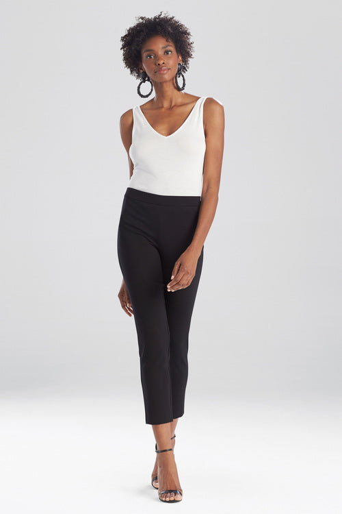 Buy Light Weight Ponte Slim Pants in Black Online Black