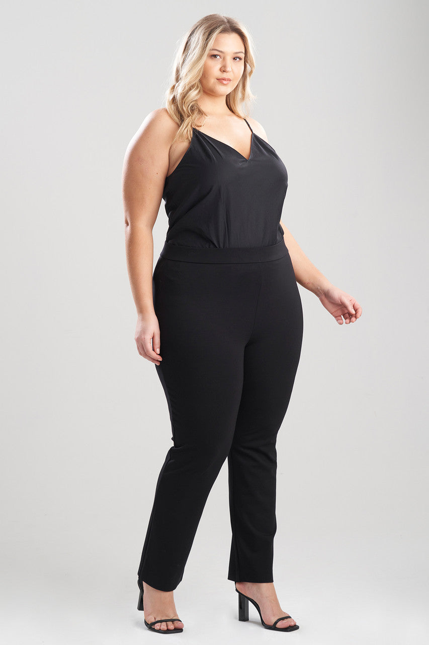 Buy Light Weight Ponte Slim Pants in Black Online Black