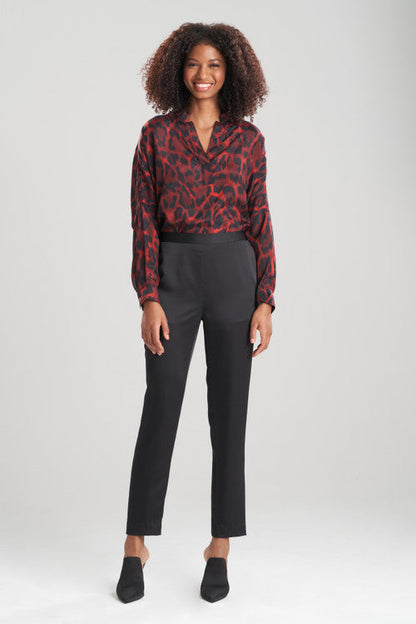 Buy Luxe Charmeuse Pull On Tapered Pants in Black Online Black