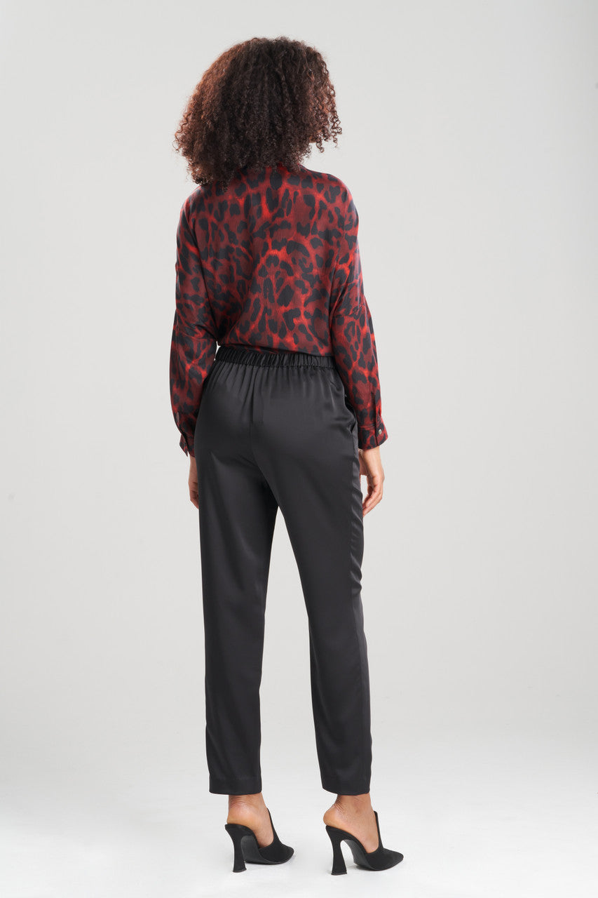 Buy Luxe Charmeuse Pull On Tapered Pants in Black Online Black