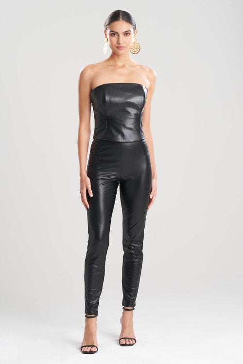 Buy Vegan Leatherette Leggings in Black Online Black