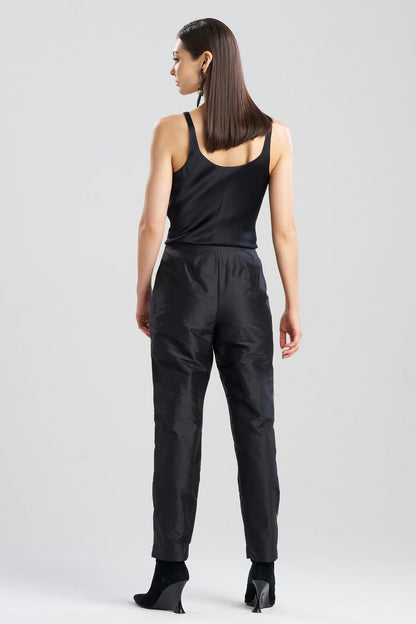 Buy Couture Silk Dupioni Embroidered Slim Pants in Black/Gold Online Black/Gold