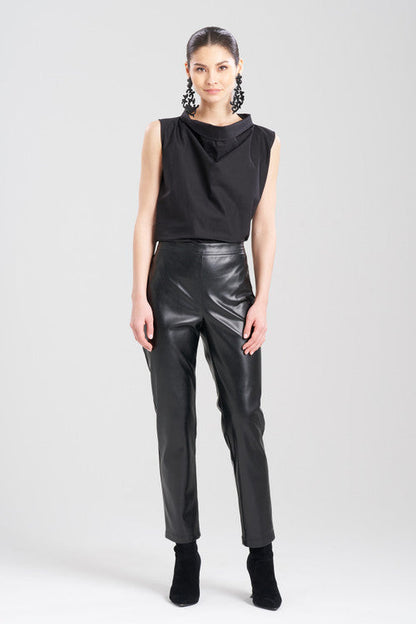 Buy Vegan Luxe Lambskin Ankle Pants in Black Online Black