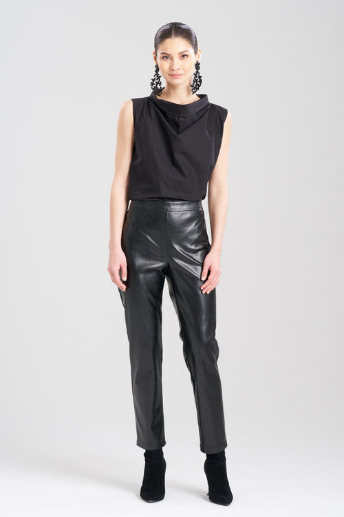 Buy Vegan Luxe Lambskin Ankle Pants in Black Online Black