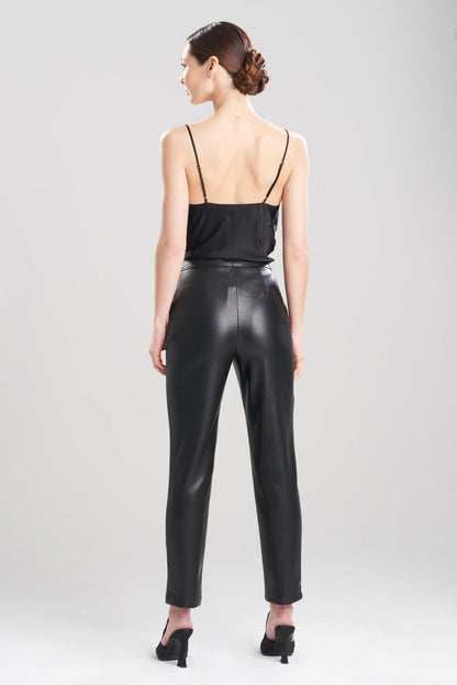 Buy Vegan Luxe Lambskin Ankle Pants in Black Online Black