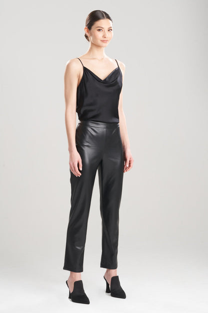 Buy Vegan Luxe Lambskin Ankle Pants in Black Online Black
