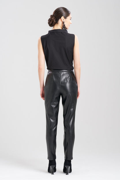 Buy Vegan Luxe Lambskin Ankle Pants in Black Online Black