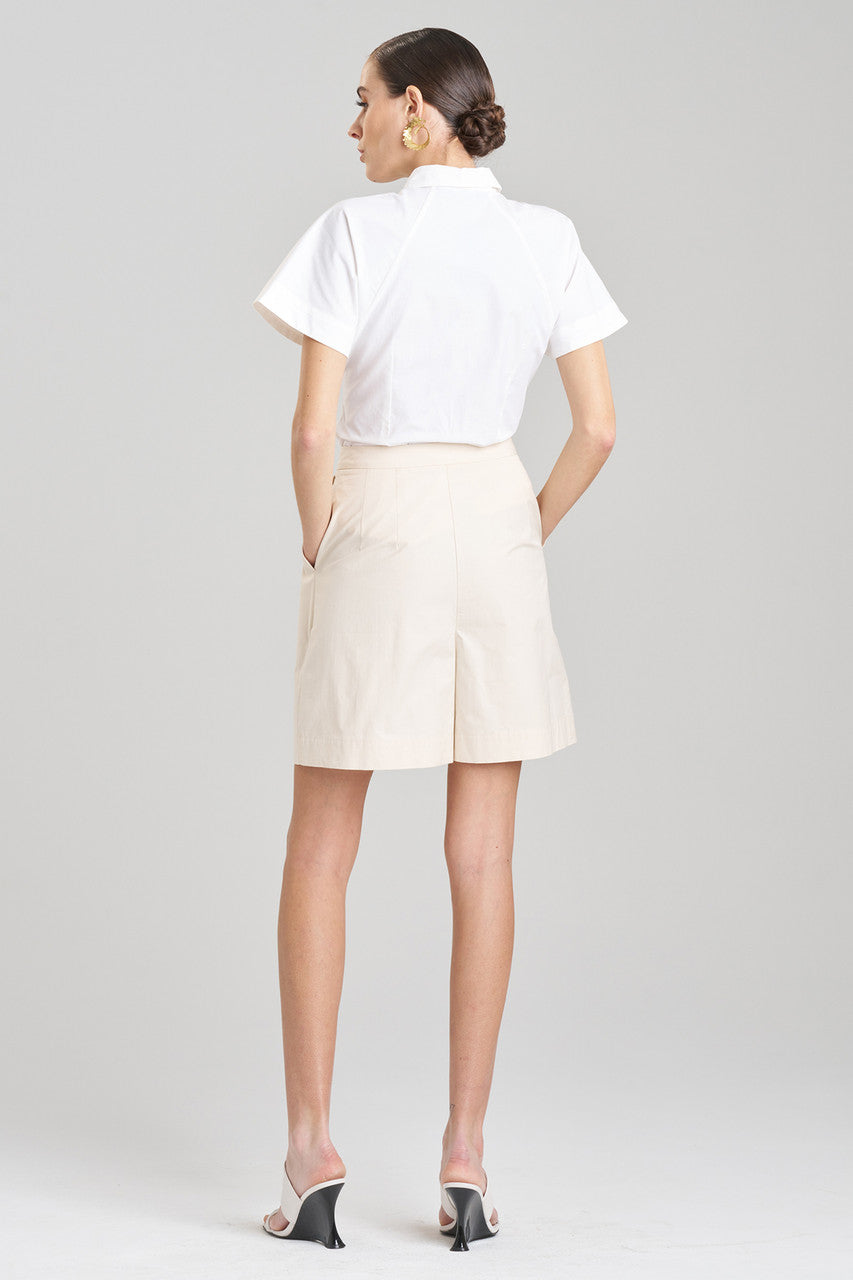 Buy Tech Cotton Taffeta Shorts in Cream Online Cream