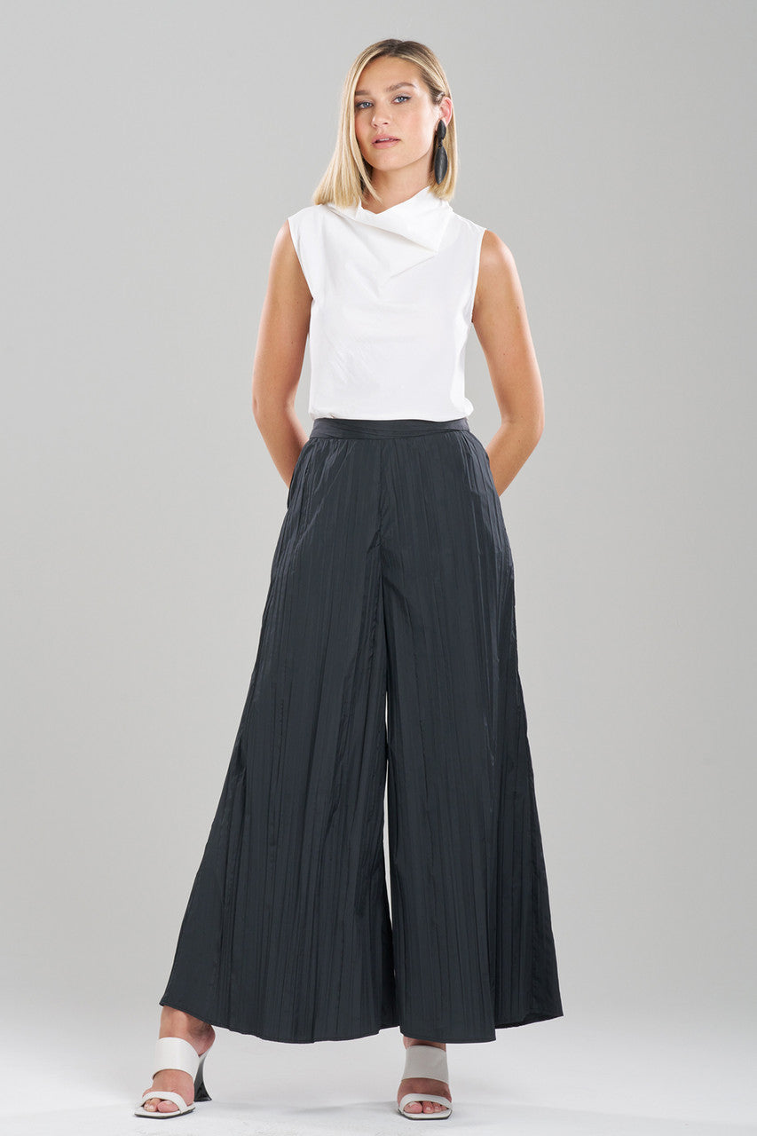 Buy Taffeta Plisse Pants in Black Online Black