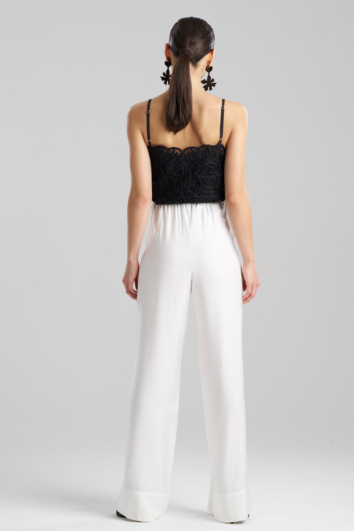 Cotton Silk Twill Trousers White