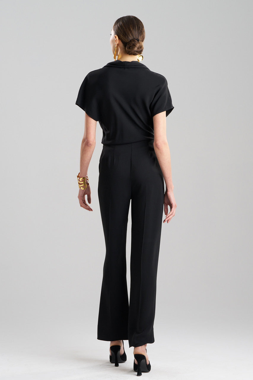Buy Stretch Crepe Trousers in Black Online Black