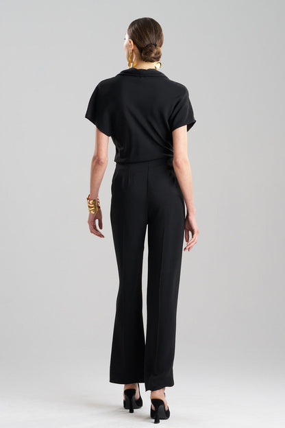 Buy Stretch Crepe Trousers in Black Online Black