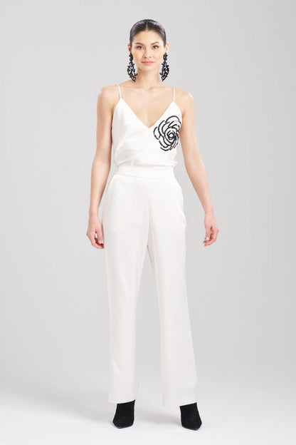 Buy Luxe Charmeuse Pants in Warm White Online Warm White