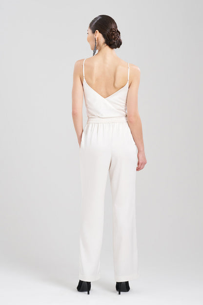 Buy Luxe Charmeuse Pants in Warm White Online Warm White