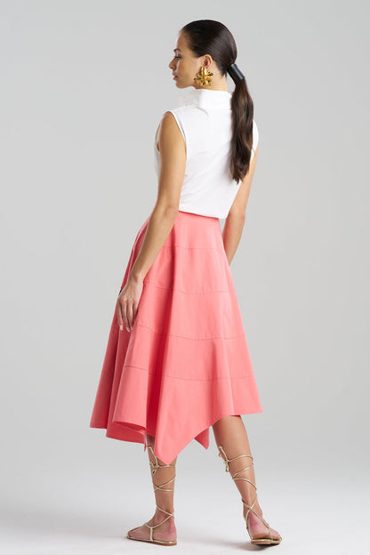 Tech Cotton Taffeta Origami Spiral Skirt Flamingo Pink