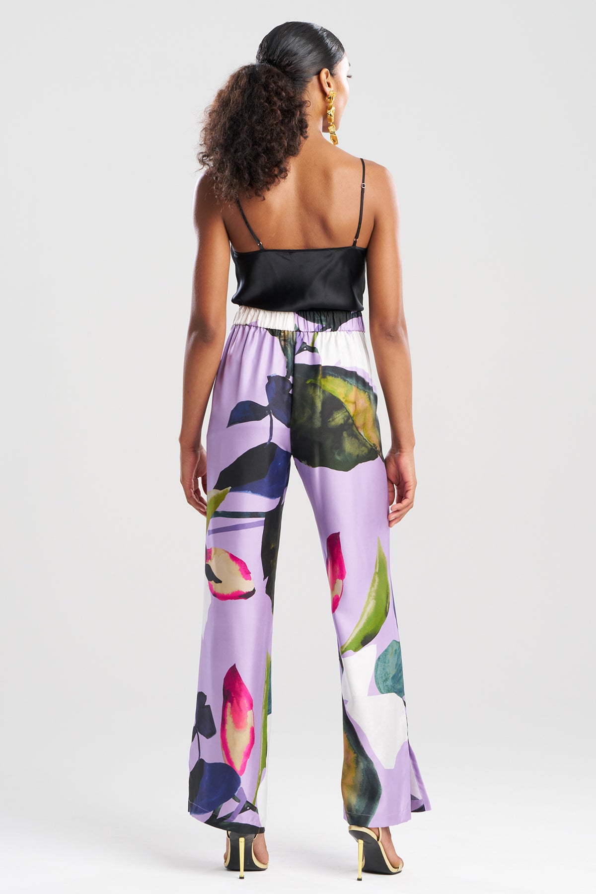 Yoru Silk Twill Wide Pull On Pants Deep Orchid