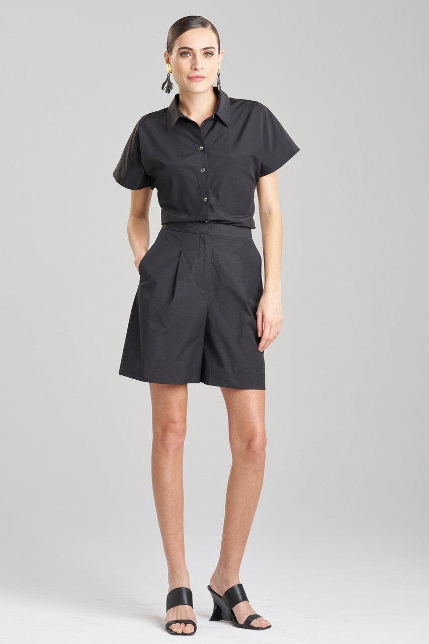 Buy Tech Cotton Taffeta Shorts in Black Online Black