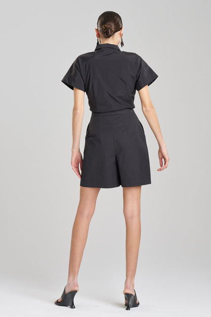 Buy Tech Cotton Taffeta Shorts in Black Online Black