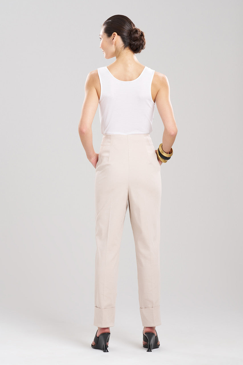 Buy Cotton Chino High Waisted Pleated Pants in Sand Taupe Online Sand Taupe