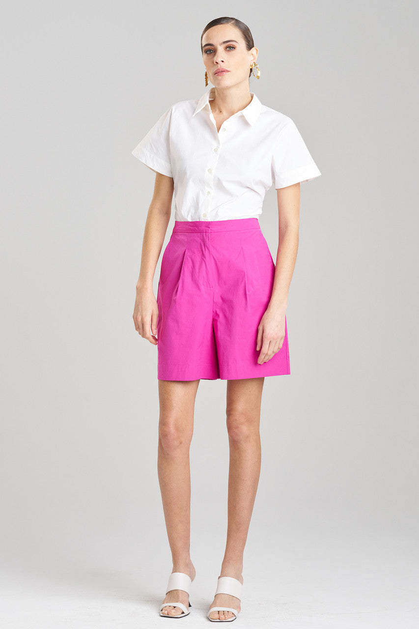 Buy Tech Cotton Taffeta Shorts in Bright Berry Online Bright Berry