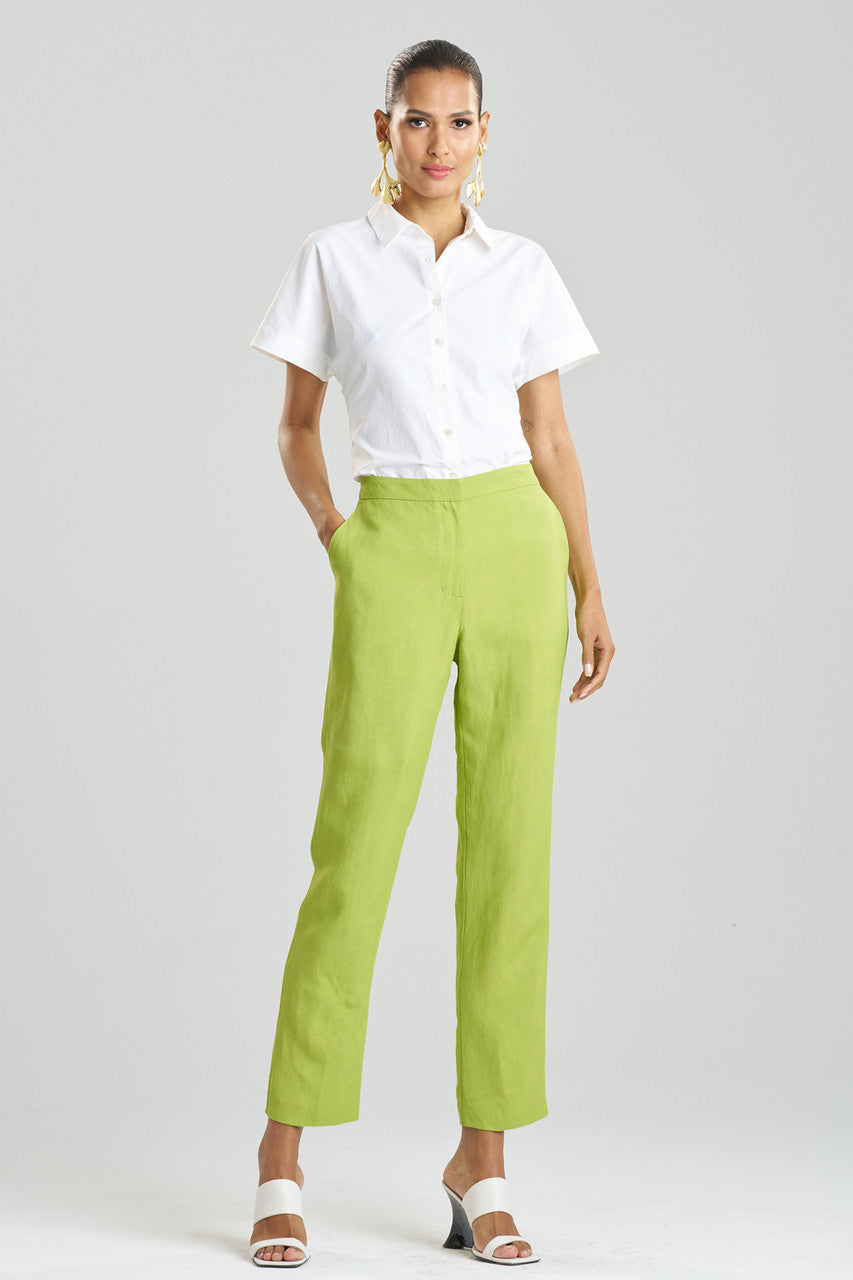 Buy Linen Slim Pants in Pear Online Pear
