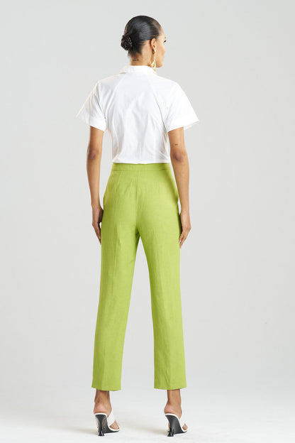 Buy Linen Slim Pants in Pear Online Pear